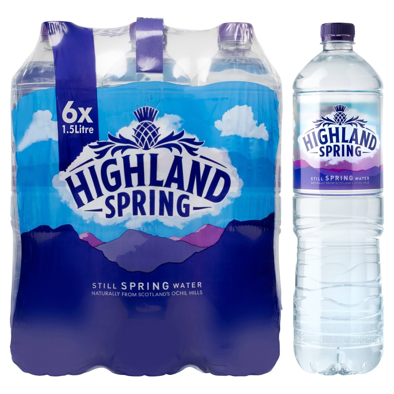 Highland Spring Still Spring Water, 1.5L × 6